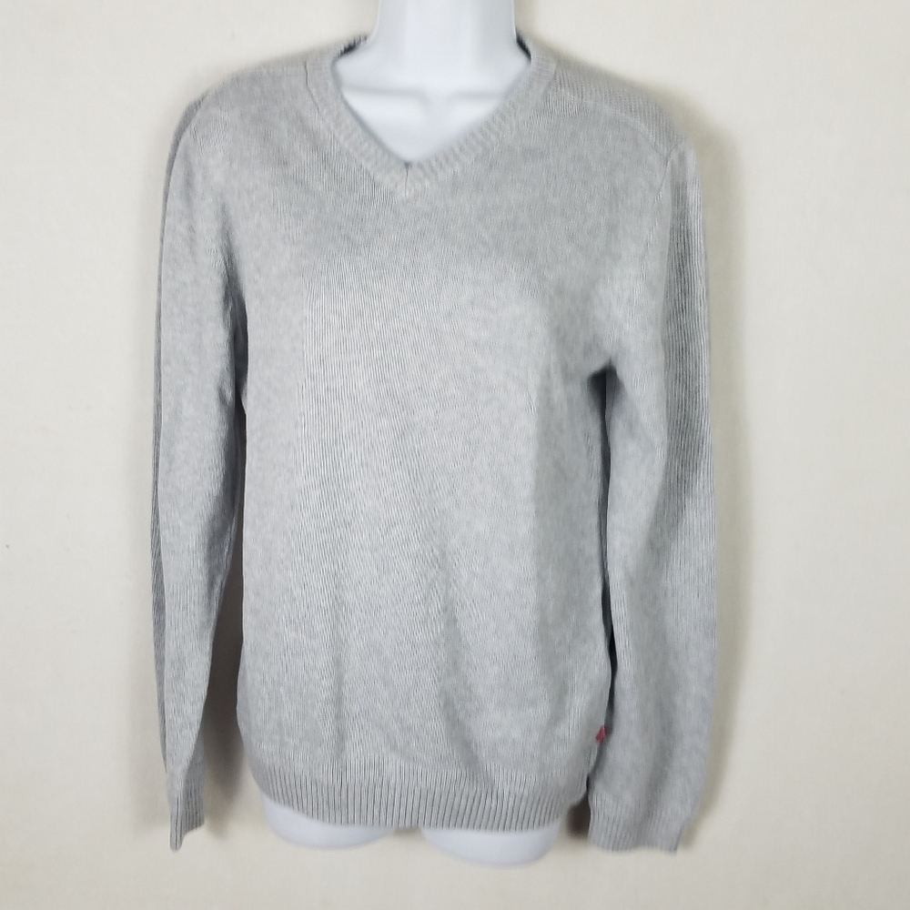 Levi's V Neck Gray Sweater Size Small 100% Cotton.